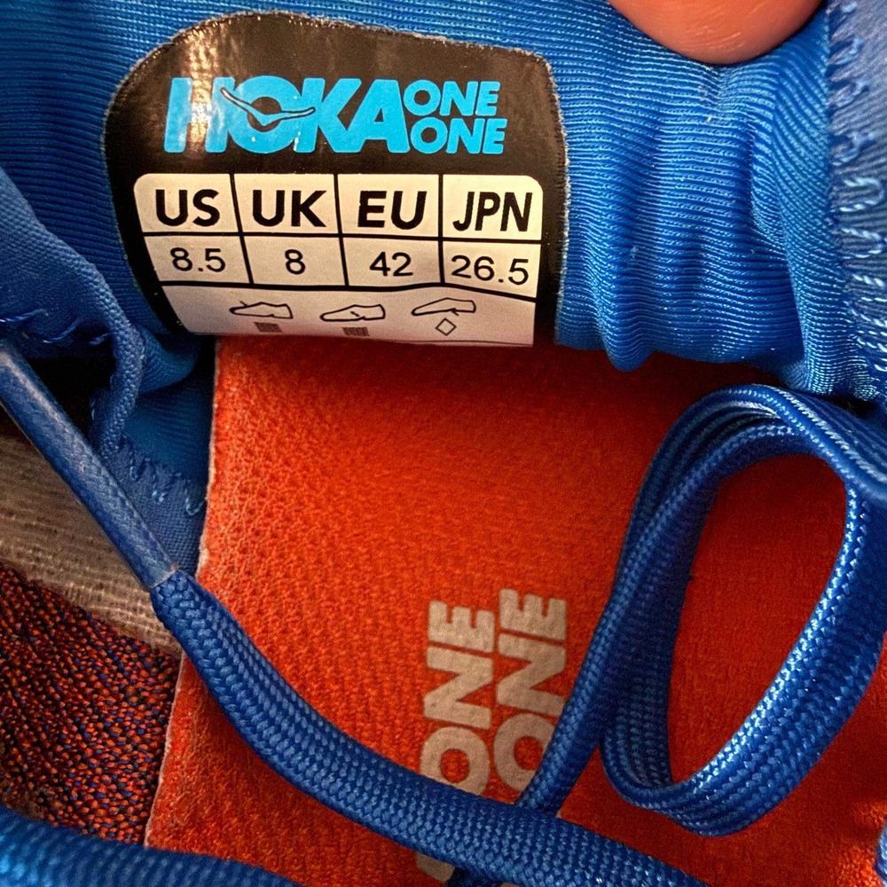 Hoka One One Mach 3 Mens 8.5 Running Shoes Orange Blue 1106479 PROFLY Sneakers - Picture 8 of 16